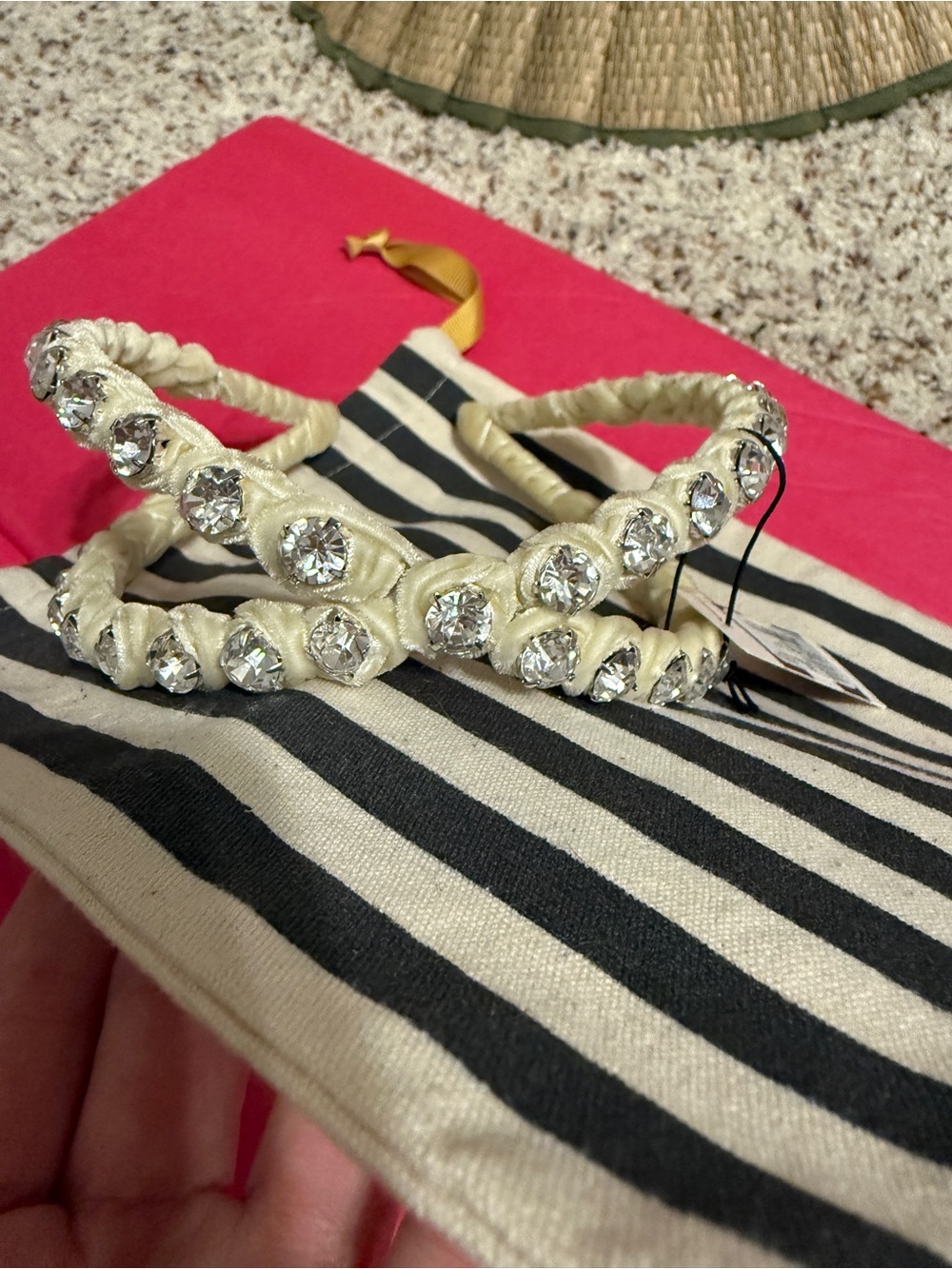 Lele Sadoughi Crystal Crossover Headband - Ivory - Picture 8 of 12